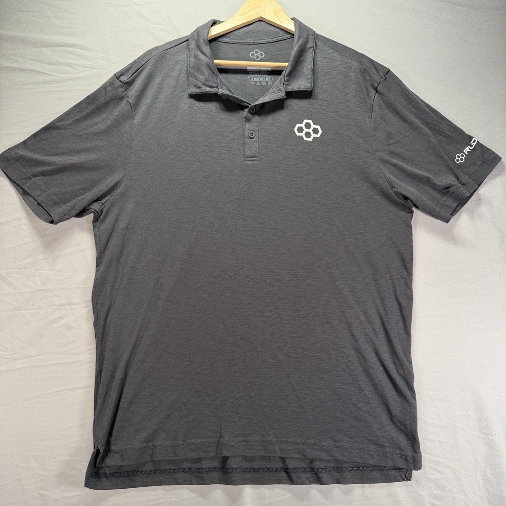 Rudis Polo Shirt Mens Large Gray Short Sleeve Collared Wrestling Stretch Active